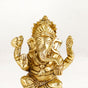 Ganesh Laxmi Pure Brass Statue Set Of 2 11cm - Laxmi and Ganesh Brass Statue, Pure Brass Laxmi Ganesh Idols, Decorative Laxmi Ganesh Home Decor
