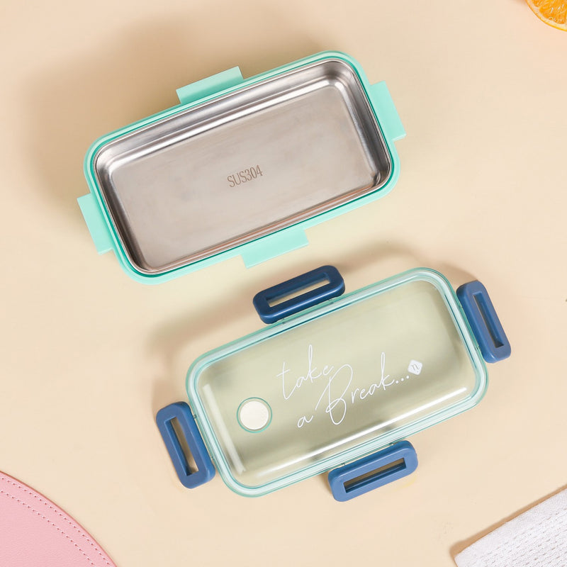 Leak-Proof Stainless Steel Lunch Box Small Mint 530ml