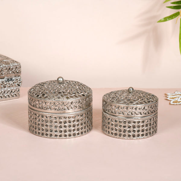 Silver Dry Fruits Gift Box Hamper Set of 7