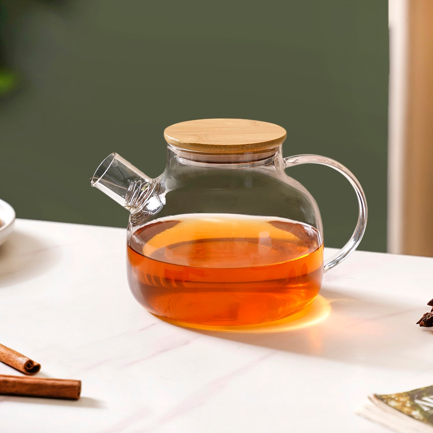 Borosilicate Glass Tea Pitcher With Lid 1000ml Online Premium