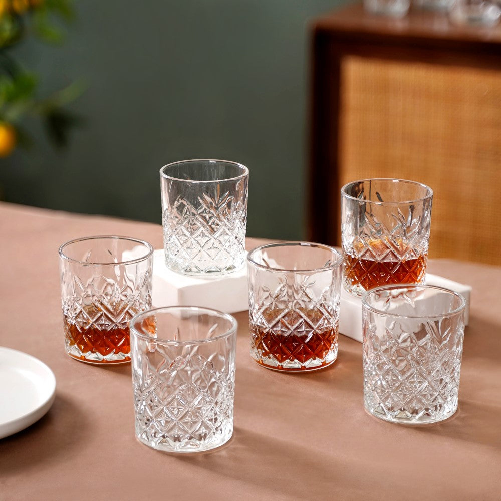 Nestasia Heavy Premium Quality Thick Walled Break Resistant Party Drinks Glass  Set Of 6, Each 300 ml
