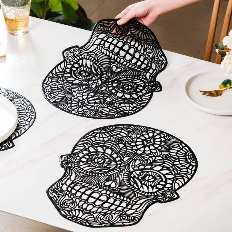 Black Gothic Table Runner Set Of 6