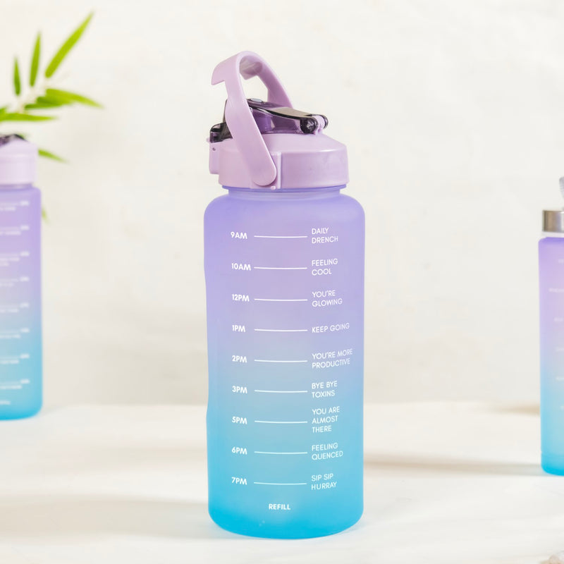 Gym Motivational Water Bottle Set Of 3 Lavender Blue- Water bottles, water bottle set, BPA free water bottles, water bottle with sipper
