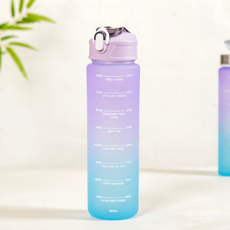 Gym Motivational Water Bottle Set Of 3 Lavender Blue- Water bottles, water bottle set, BPA free water bottles, water bottle with sipper