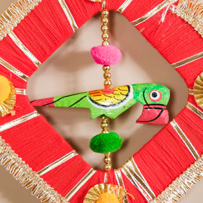 Festive Bell Multicolour Wall Hanging Set of 2- Handmade Wall Hanging, Multicolour Wall Decor, Wall Hangings Set ,Woolen Wall Art, Wall Hanging Set