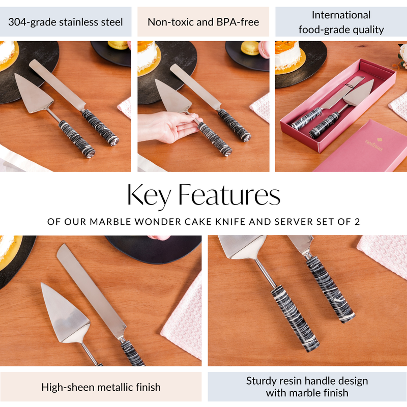 Marble Wonder Cake Knife And Server Set Of 2