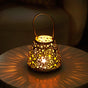 Stars And Moon Festive Metal Lantern With Handle