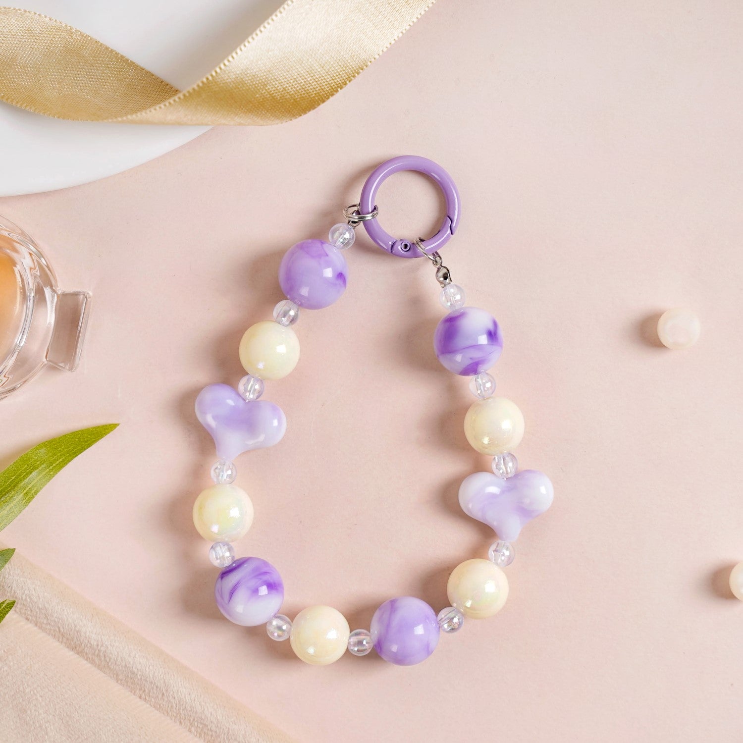 Lilac Love Charm Keychain Online - Premium Keychain | Nestasia