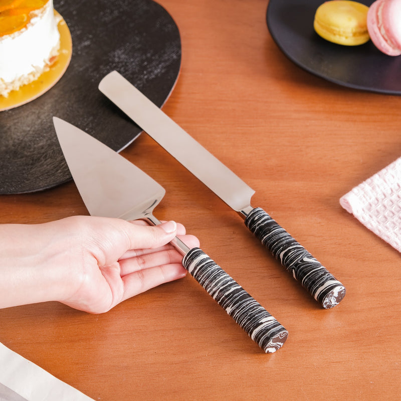 Marble Wonder Cake Knife And Server Set Of 2