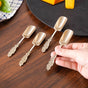 Set Of 4 Embossed Leaf Design Dessert Spoons
