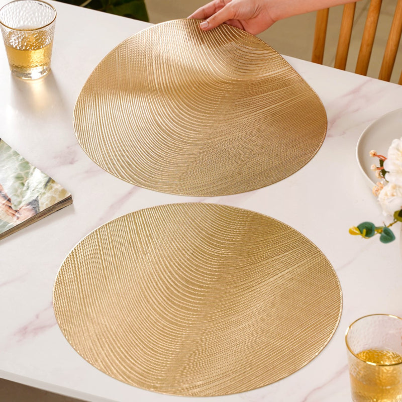 Gold Waterproof Table Mat Set Of 6