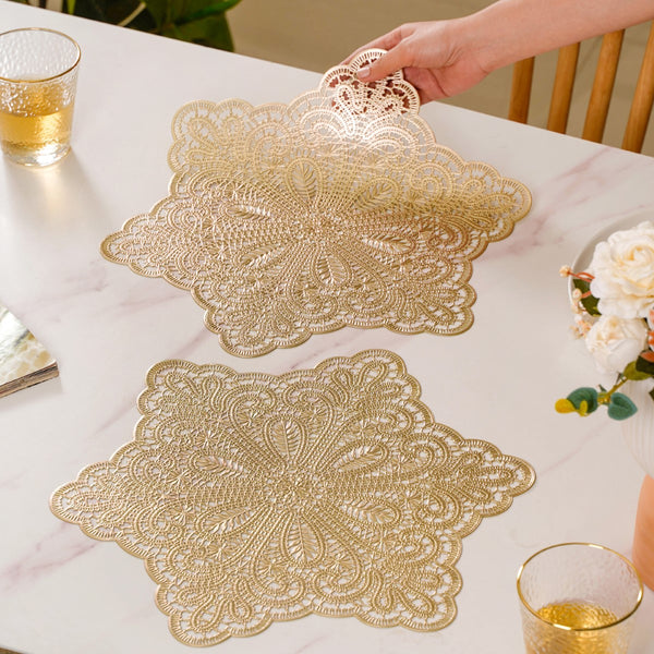 Gold Star Shaped Dining Table Mat Set Of 6
