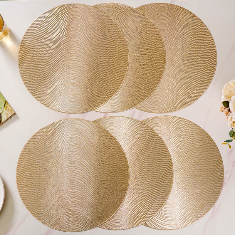 Gold Waterproof Table Mat Set Of 6