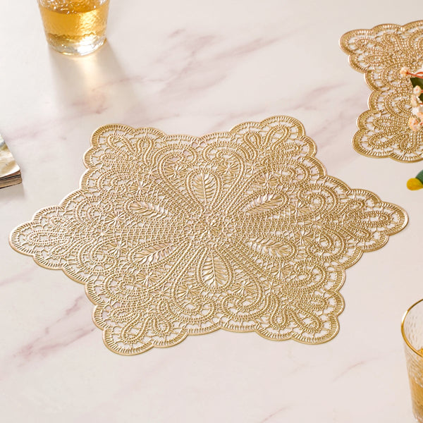 Gold Star Shaped Dining Table Mat Set Of 6