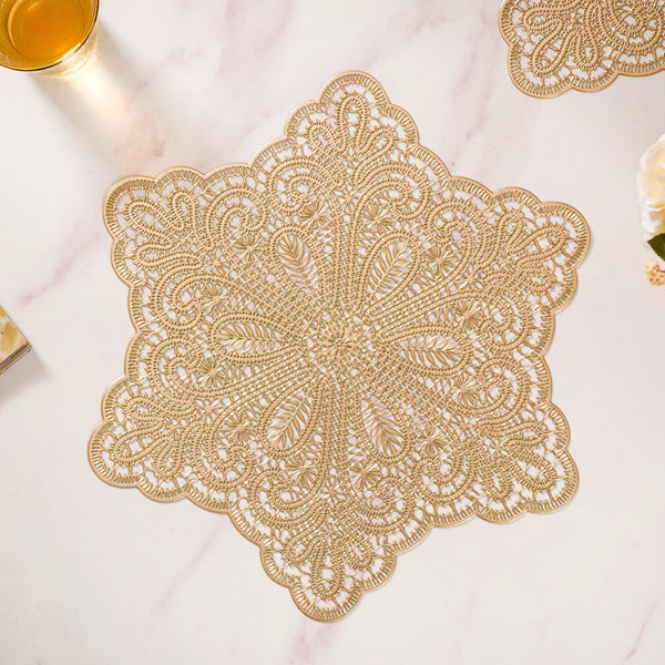 Gold Star Shaped Dining Table Mat Set Of 6