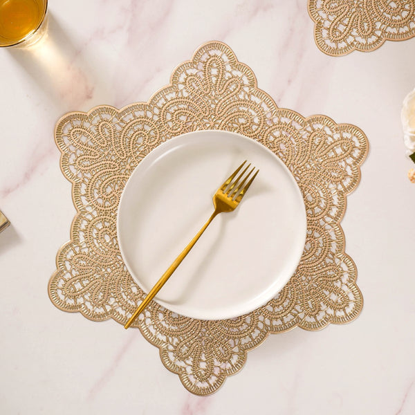 Gold Star Shaped Dining Table Mat Set Of 6