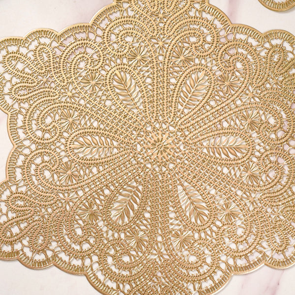 Gold Star Shaped Dining Table Mat Set Of 6