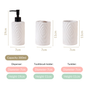 Tree Ring Design Bathroom Accessories Set Of 3 White