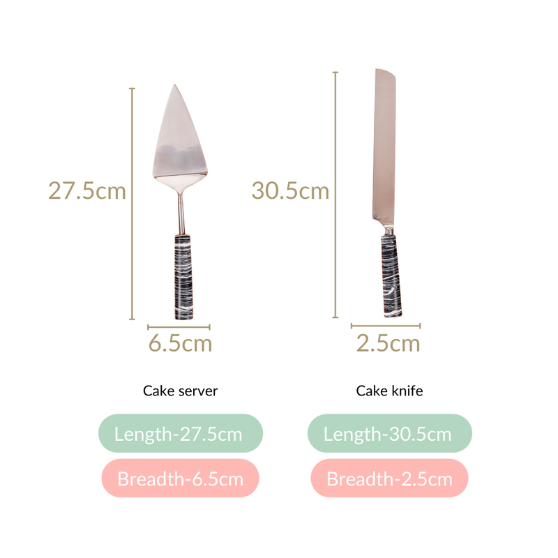 Marble Wonder Cake Knife And Server Set Of 2