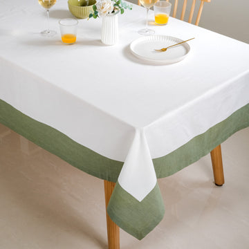 Midori Cotton Tablecloth For 6 Seater In Sage Green 200x150cm