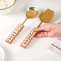 Set Of 2 Artisanal Gold Finish Serving Spoons