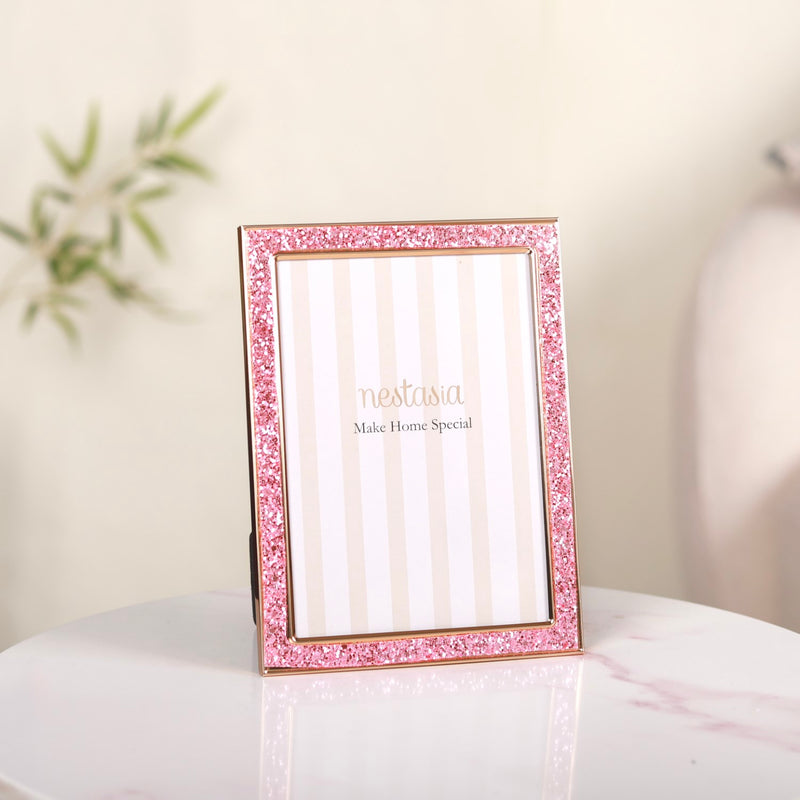 Pink Glitter Photo Holder Frame 7.5"x6"