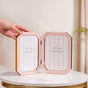 Foldable Double Photo Frame Powder Pink 11"x5.5" - Foldable Photo Frame, Pink Photo Frame, Compact Double Frame, Decorative Pink Frame