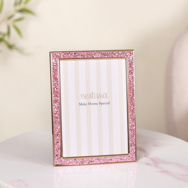 Pink Glitter Photo Frame 7.5