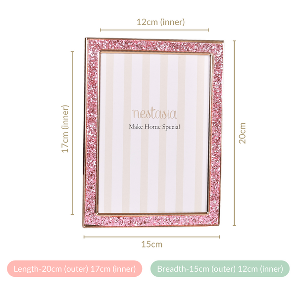 Pink Glitter Photo Frame 7.5