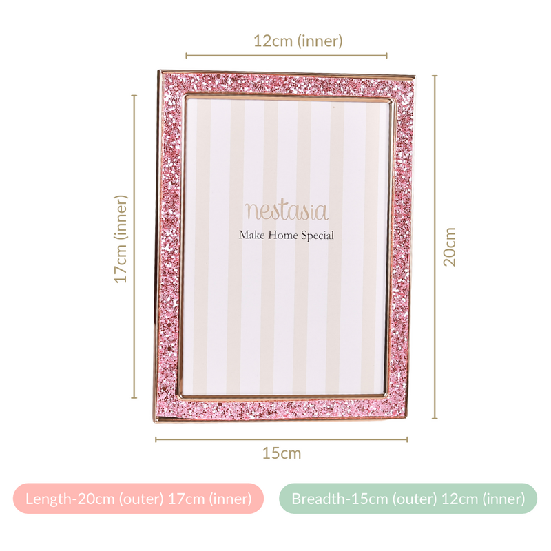 Pink Glitter Photo Holder Frame
