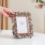 Hibiscus Wooden Finish Resin Photo Frame 9"x6.5" - rectangular photo frame, hibiscus decor frame, picture frame, floral photo display