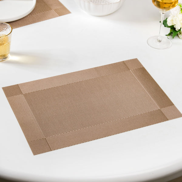 Reversible PVC Dining Table Mat Bronze Set Of 6