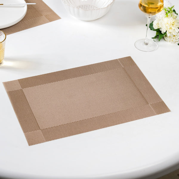 Reversible PVC Dining Table Mat Bronze Set Of 6