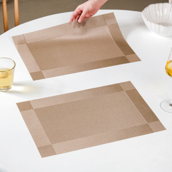 Reversible PVC Dining Table Mat Bronze Set Of 6