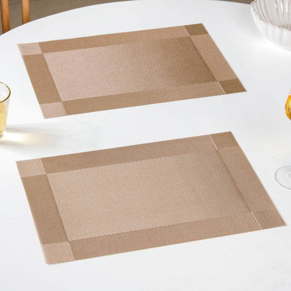 Reversible PVC Dining Table Mat Bronze Set Of 6