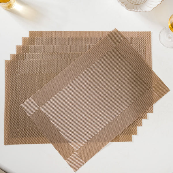 Reversible PVC Dining Table Mat Bronze Set Of 6