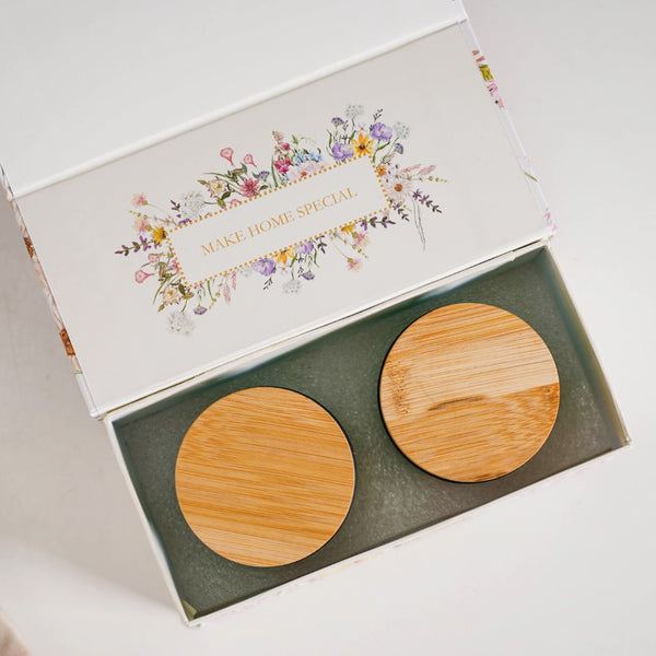 Jasmine Scented Candle Jar With Lid Set Of 2