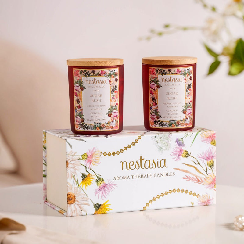 Sugar Rush Scented Candle Jar With Lid Set Of 2