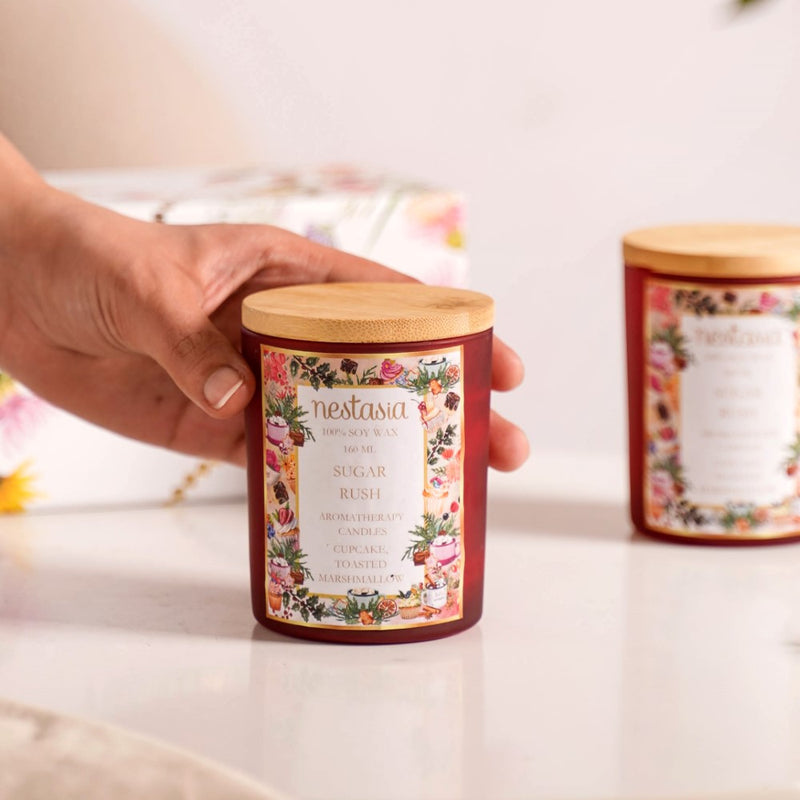 Sugar Rush Scented Candle Jar With Lid Set Of 2