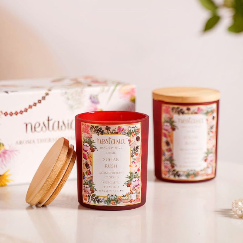 Sugar Rush Scented Candle Jar With Lid Set Of 2