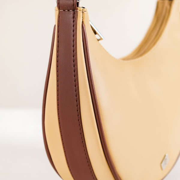 Sandy Beige Half Moon Shoulder Bag