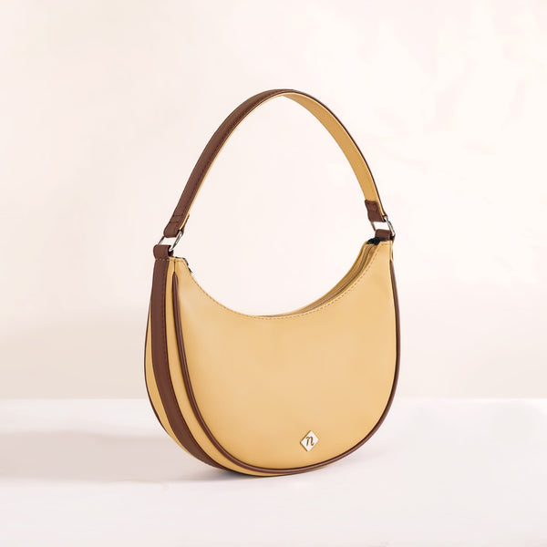 Sandy Beige Half Moon Shoulder Bag