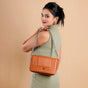 Classic Flap Tan Shoulder Bag With Chain