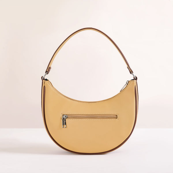Sandy Beige Half Moon Shoulder Bag
