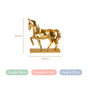 Golden Trotting Horse Decor - geometric horse decor, gold horse statue, modern animal art, contemporary home accents