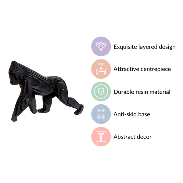 Modern Black Gorilla Showpiece