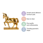 Golden Trotting Horse Decor - geometric horse decor, gold horse statue, modern animal art, contemporary home accents