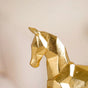 Golden Trotting Horse Decor - geometric horse decor, gold horse statue, modern animal art, contemporary home accents
