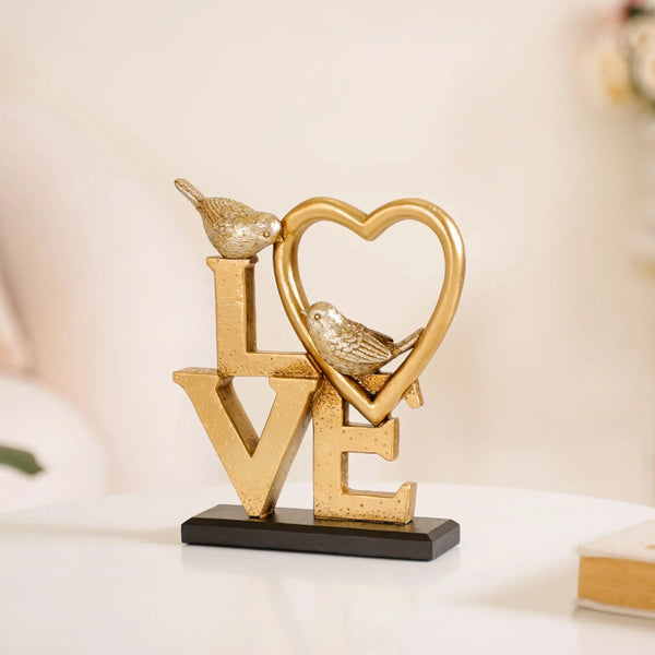 Love Birds Table Showpiece Gold