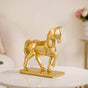 Golden Trotting Horse Decor - geometric horse decor, gold horse statue, modern animal art, contemporary home accents